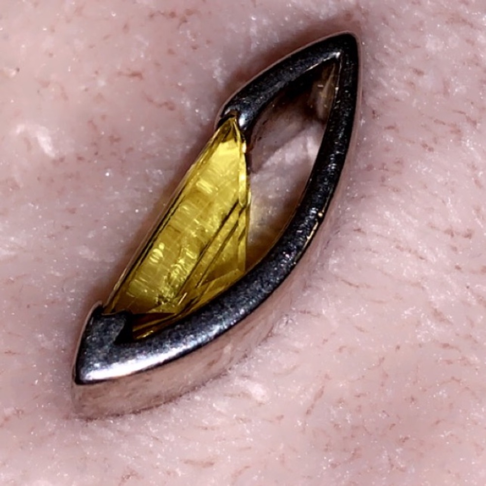 Yellow Crystal Sterling Silver Pendant - Women Jewelry